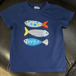Blue Kids Short Sleeve Fish Tee